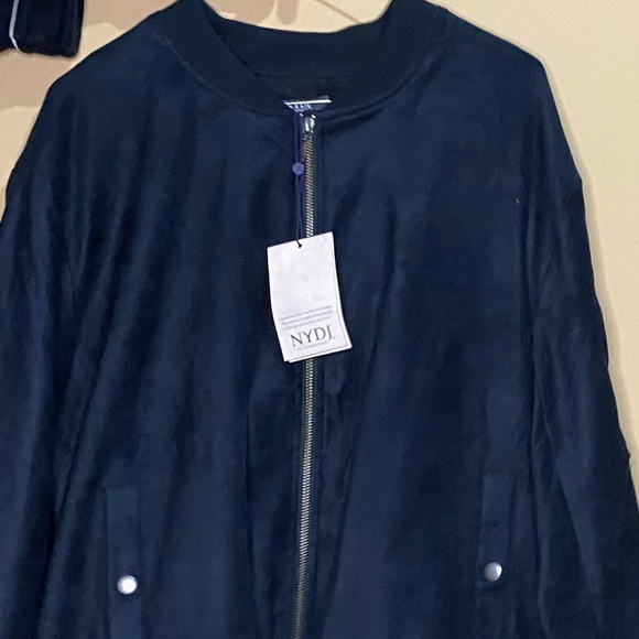 NYDJ faux suede bomber jacket - Picture 2 of 7